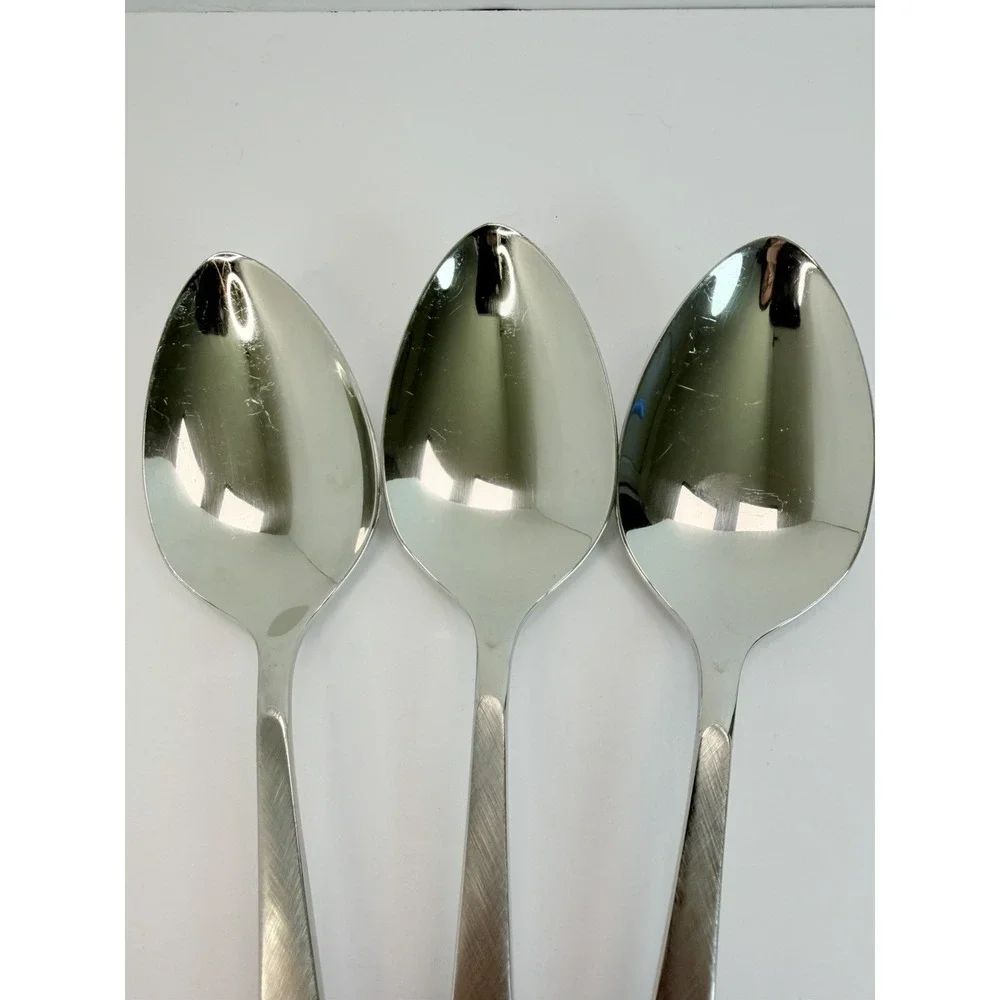 Set of 3 SERVING SPOONS Oneida Heirloom Stainless WILL O' WISP Pattern Flatware